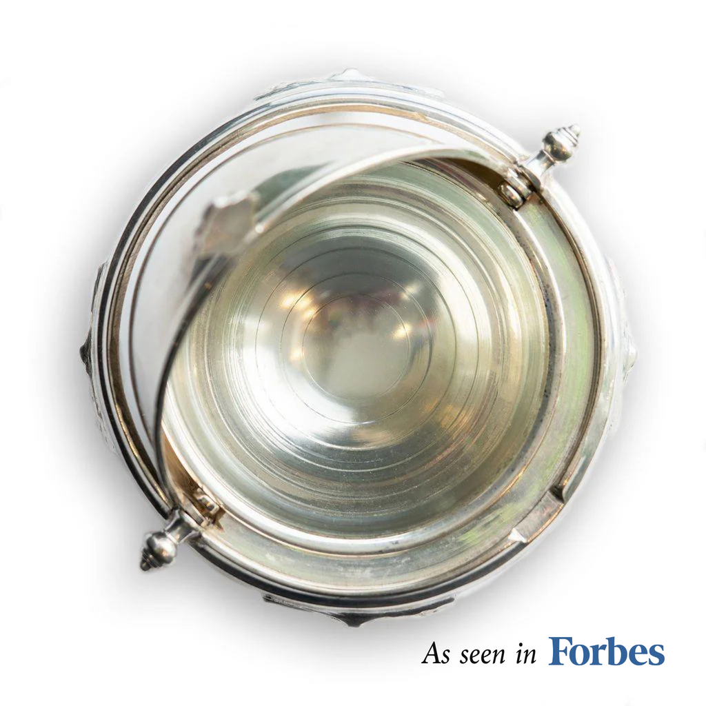 Silver Roll Top Caviar Server