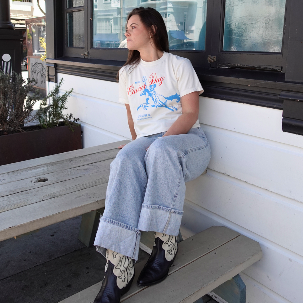 Caviar Cowgirl Cropped Tee